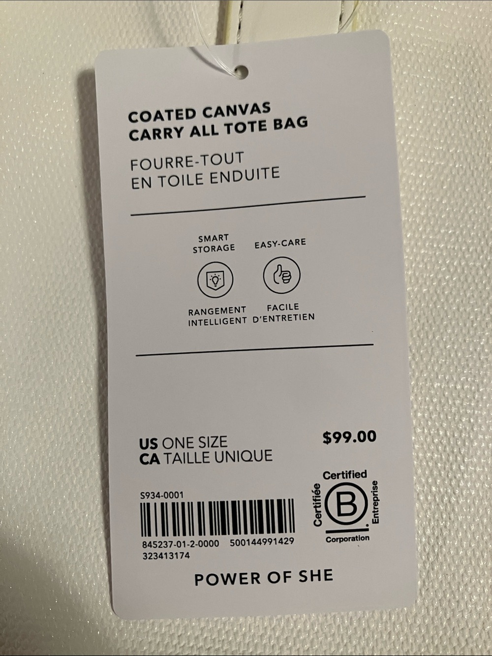 Athleta Coated Canvas Carry All Tote Bag - Women NWT - Picture 6 of 7